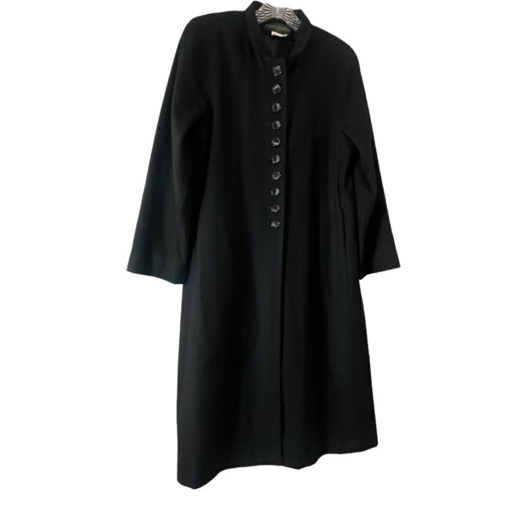 Vintage Harve Benard Wool Coat‎ Benard Holtzman Black Military Size 6P